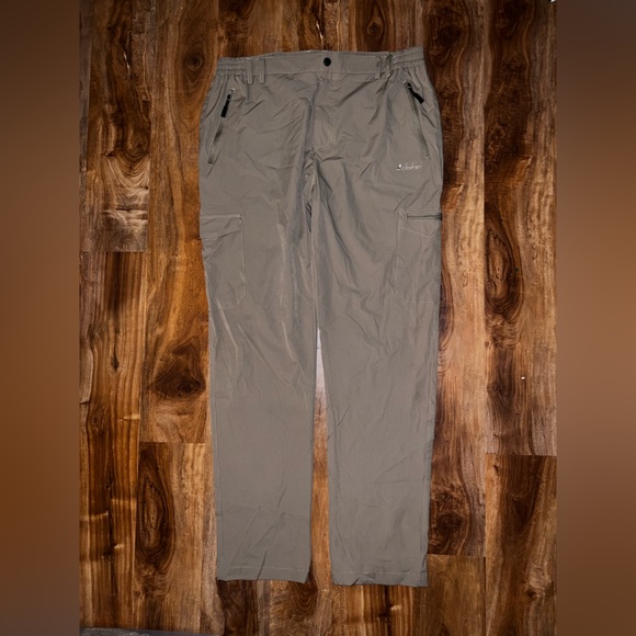 Men's Elastic-Waist Travel Pant Stretchy Lightweight Multi-Pockets Quick Dry 33L - Picture 1 of 5